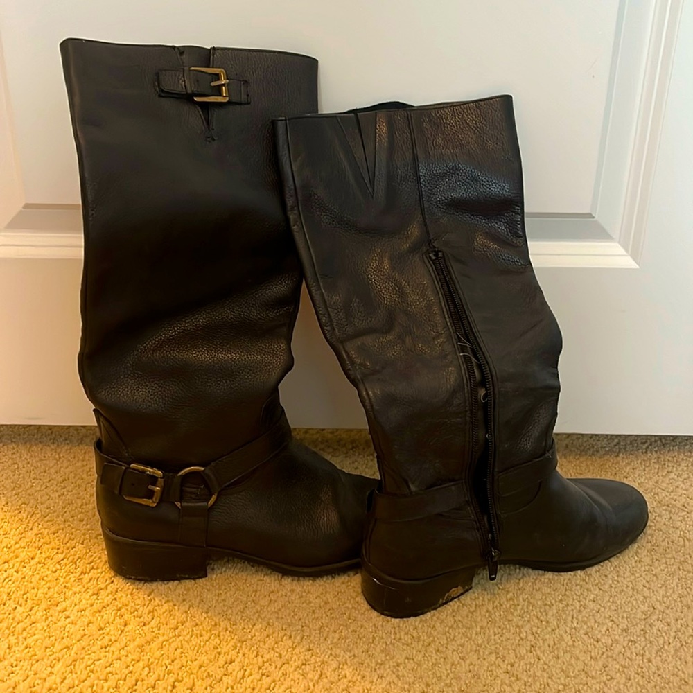 Black Ralph Lauren Leather Riding Boots Size 7.5